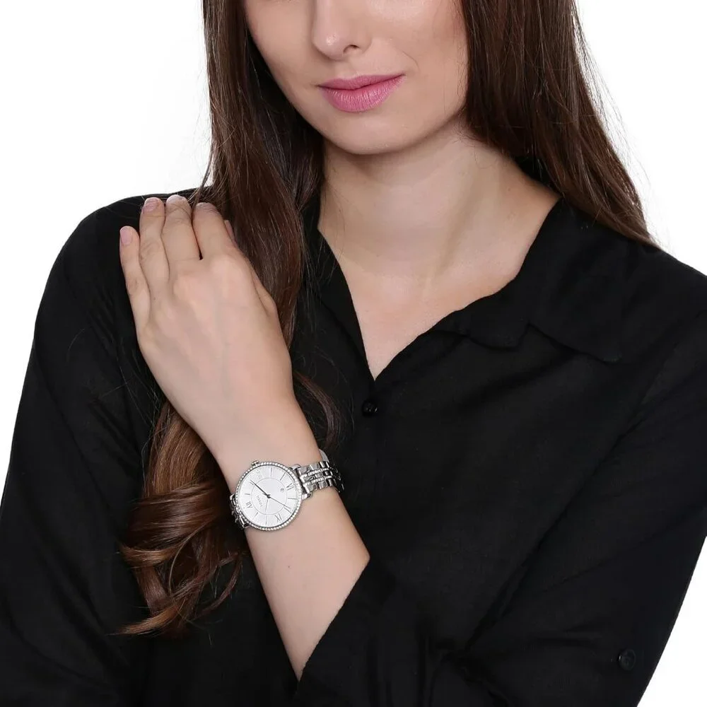 Women's Silver Jacqueline Quartz Stainless Steel Three Hand Bracelet Watch